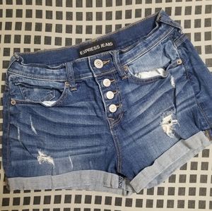 Button Up Soft Denim Shorts